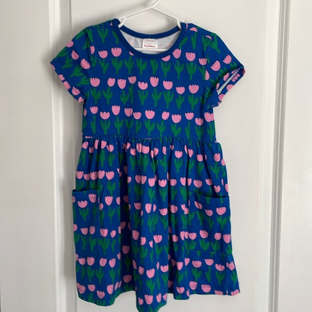 Hanna Andersson girls tulip print skater dress with pockets
